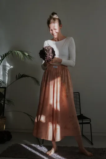 CLOUD99 silk pants / Pink Ground